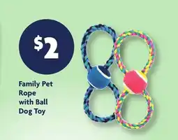 Family Dollar Family Pet Rope with Ball Dog Toy offer