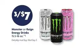 Family Dollar Monster or Reign Energy Drinks offer