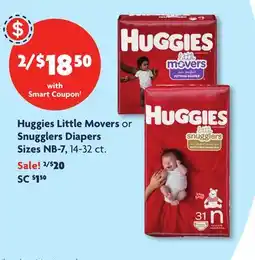 Family Dollar Huggies Little Movers or Snugglers Diapers offer