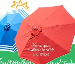 Ocean State Job Lot 9' Aluminum Market Umbrella with Tilt Striped offer
