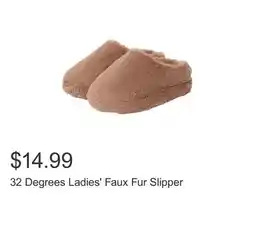 Costco 32 Degrees Ladies' Faux Fur Slipper offer