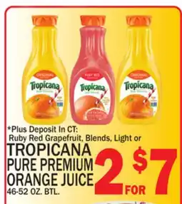 C Town TROPICANA PURE PREMIUM ORANGE JUICE offer
