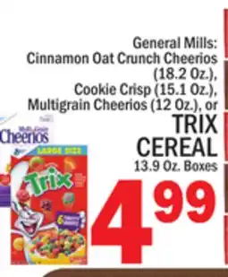 C Town TRIX CEREAL 13.9 Oz. Boxes offer