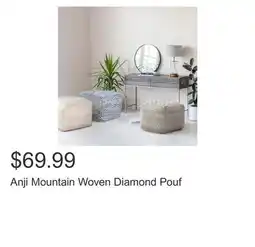 Costco Anji Mountain Woven Diamond Pouf offer