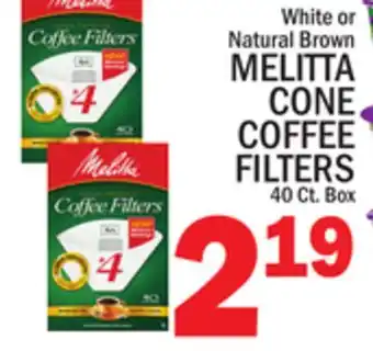 C Town MELITTA CONE COFFEE FILTERS offer