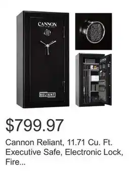 Costco Cannon Reliant, 11.71 Cu. Ft. Executive Safe, Electronic Lock, Fire Rated offer