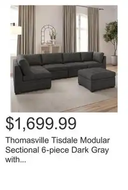 Costco Thomasville Tisdale Modular Sectional 6-piece Dark Gray with Storage Ottoman offer