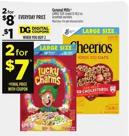 Dollar General General Mills LARGE SIZE Cereal offer