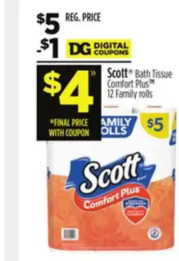 Dollar General Scott Bath Tissue Comfort Plus TM offer