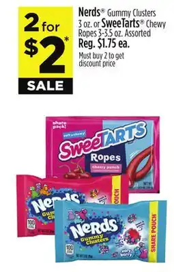 Dollar General Nerds Gummy Clusters 3 oz. or SweeTarts Chewy Ropes 3-3.5 oz offer
