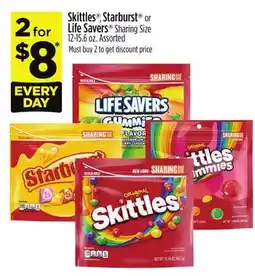 Dollar General Skittles , Starburst or Life Savers Sharing Size offer