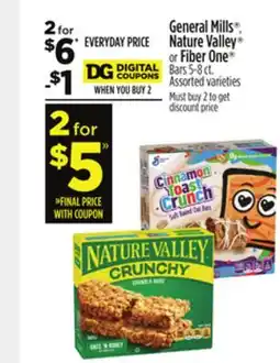 Dollar General General Mills , Nature Valley or Fiber One Bars offer