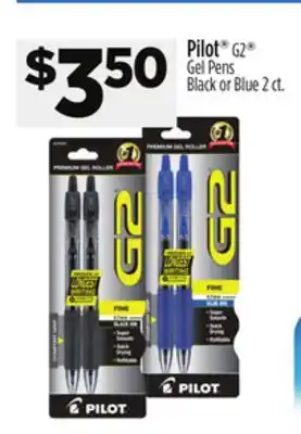 Dollar General Pilot G2 Gel Pens Black or Blue offer