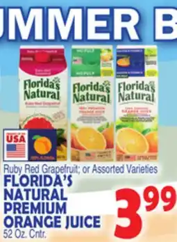 Bravo Supermarkets FLORIDA'S NATURAL PREMIUM ORANGE JUICE offer