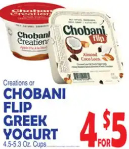 Bravo Supermarkets CHOBANI CREATIONS OR FLIP GREEK YOGURT offer