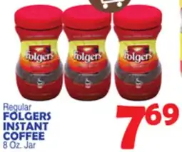 Bravo Supermarkets FOLGERS INSTANT COFFEE offer