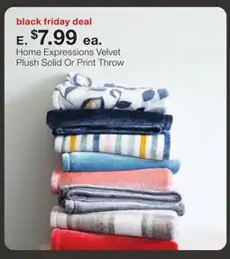 JC Penney Home Expressions Velvet Plush Solid Or Print Throw offer