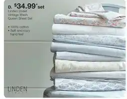 JC Penney Linden Street Vintage Wash Queen Sheet Set offer