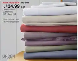 JC Penney Linden Street Sustainably Soft Sheet Set offer