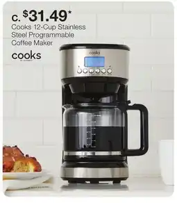 JC Penney Cooks 12-Cup Stainless Steel Programmable Coffee Maker offer