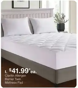 JC Penney Claritin Allergen Barrier Twin Mattress Pad offer