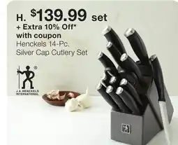 JC Penney Henckels 14-Pc. Silver Cap Cutlery Set offer