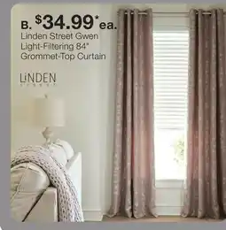 JC Penney Linden Street Gwen Light-Filtering 84 Grommet-Top Curtain offer