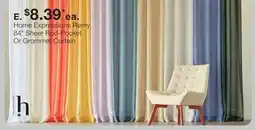 JC Penney Home Expressions Remy 84 Sheer Rod-Pocket Or Grommet Curtain offer