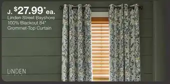 JC Penney Linden Street Bayshore 100% Blackout 84 Grommet-Top Curtain offer