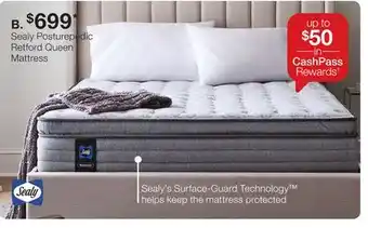 JC Penney Sealy Posturepedic Retford Queen Mattress offer