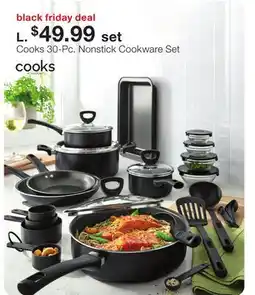 JC Penney Cooks 30-Pc. Nonstick Cookware Set offer