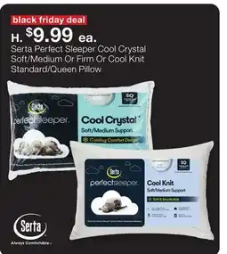 JC Penney Serta Perfect Sleeper Cool Crystal Soft/Medium Or Firm Or Cool Knit Standard/Queen Pillow offer