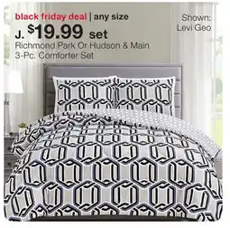 JC Penney Richmond Park or Hudson & Main 3-Pc. Comforter Set offer