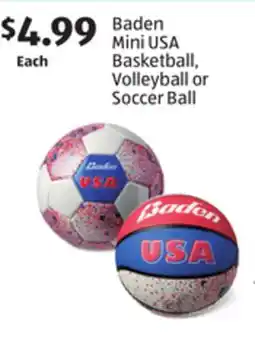 Aldi Baden Mini USA Basketball, Volleyball or Soccer Ball offer