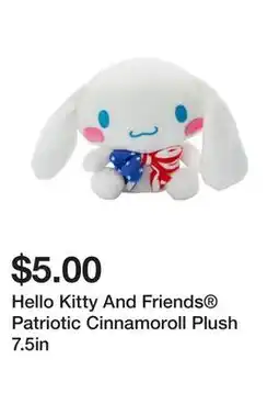 Five Below Hello Kitty And Friends Patriotic Cinnamoroll Plush 7.5in offer