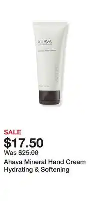Ulta Beauty Ahava Mineral Hand Cream Hydrating & Softening offer