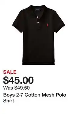 Belk Boys 2-7 Cotton Mesh Polo Shirt offer