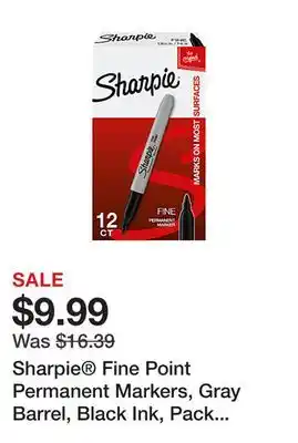 Office Depot Sharpie Fine Point Permanent Markers, Gray Barrel, Black Ink, Pack Of 12 offer