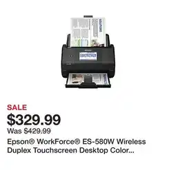 Office Depot Epson WorkForce ES-580W Wireless Duplex Touchscreen Desktop Color Document Scanner with Auto Document Feeder offer