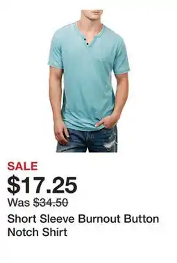 Belk Short Sleeve Burnout Button Notch Shirt offer