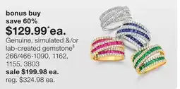 JC Penney Genuine, simulated &/or lab-created gemstone§ offer