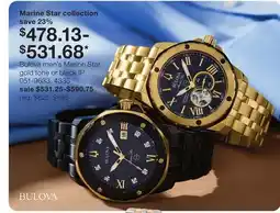 JC Penney Bulova men's Marine Star gold tone or black IP offer