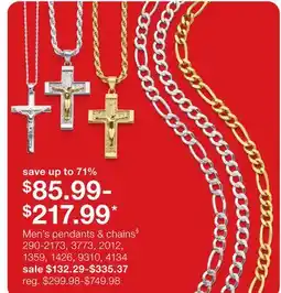 JC Penney Men's pendants & chains offer