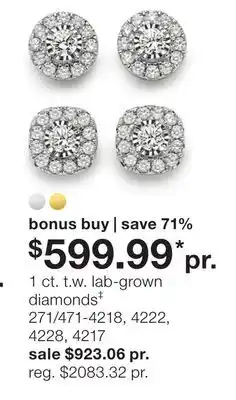 JC Penney 1 ct. t. w. lab-grown diamonds offer