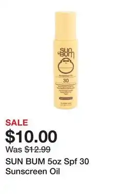 Marshalls SUN BUM 5oz Spf 30 Sunscreen Oil offer