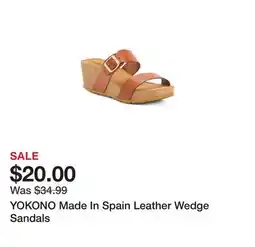 Marshalls YOKONO Made In Spain Leather Wedge Sandals offer