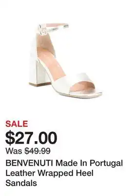 Marshalls BENVENUTI Made In Portugal Leather Wrapped Heel Sandals offer