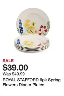 Marshalls ROYAL STAFFORD 6pk Spring Flowers Dinner Plates offer