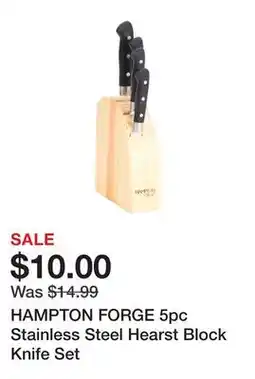 Marshalls HAMPTON FORGE 5pc Stainless Steel Hearst Block Knife Set offer