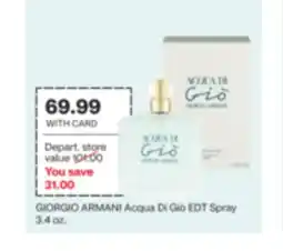 CVS GIORGIO ARMANI Acqua Di Giò EDT Spray 3.4 oz offer